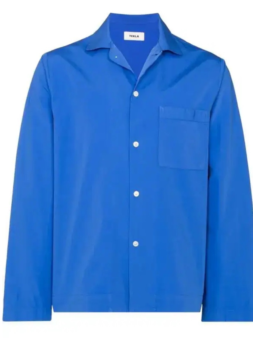 TEKLA Men’s Royal Blue 100% Organic Cotton Button Down Pajama Shirt Size L